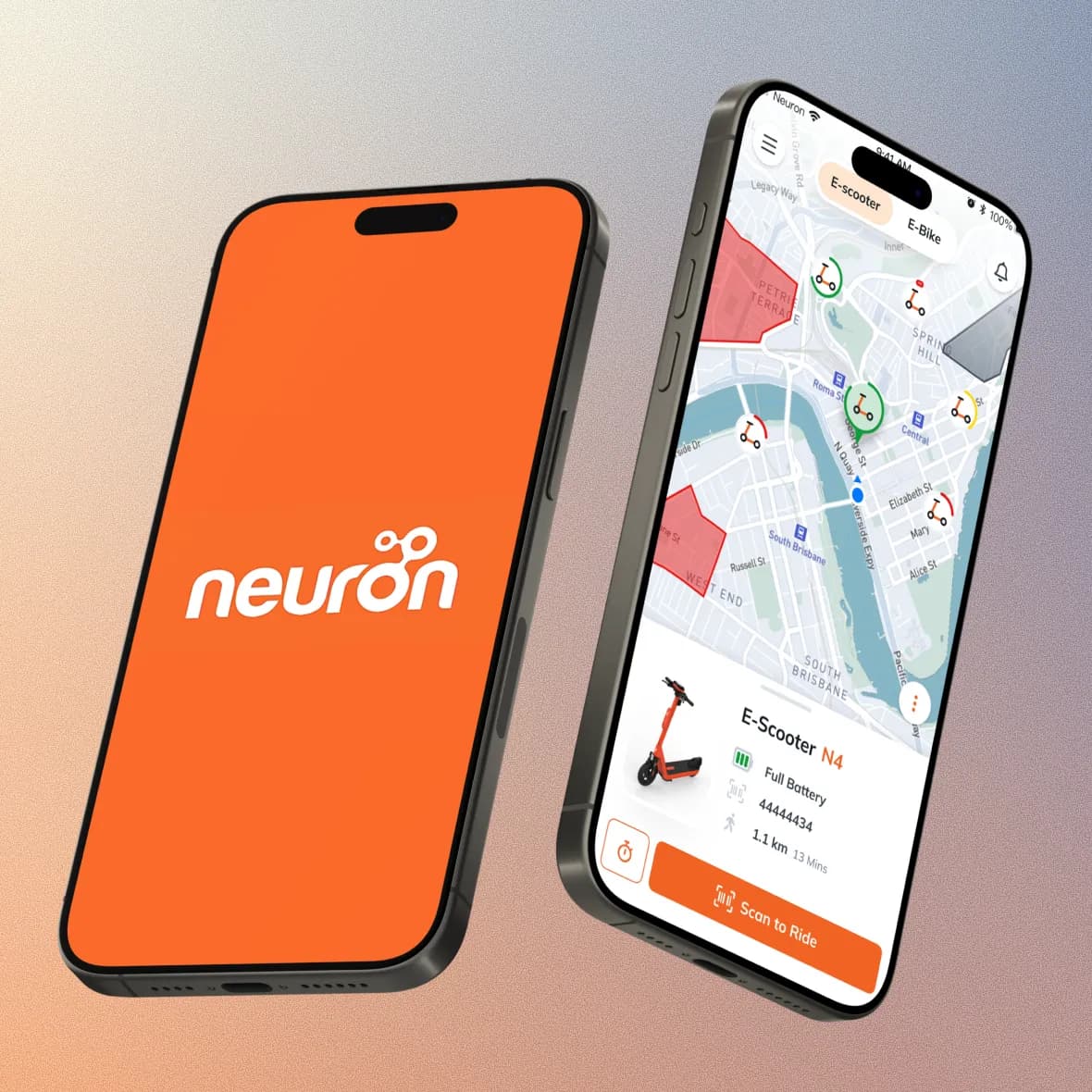 Neuron. Singapore micromobility, rider + operator apps