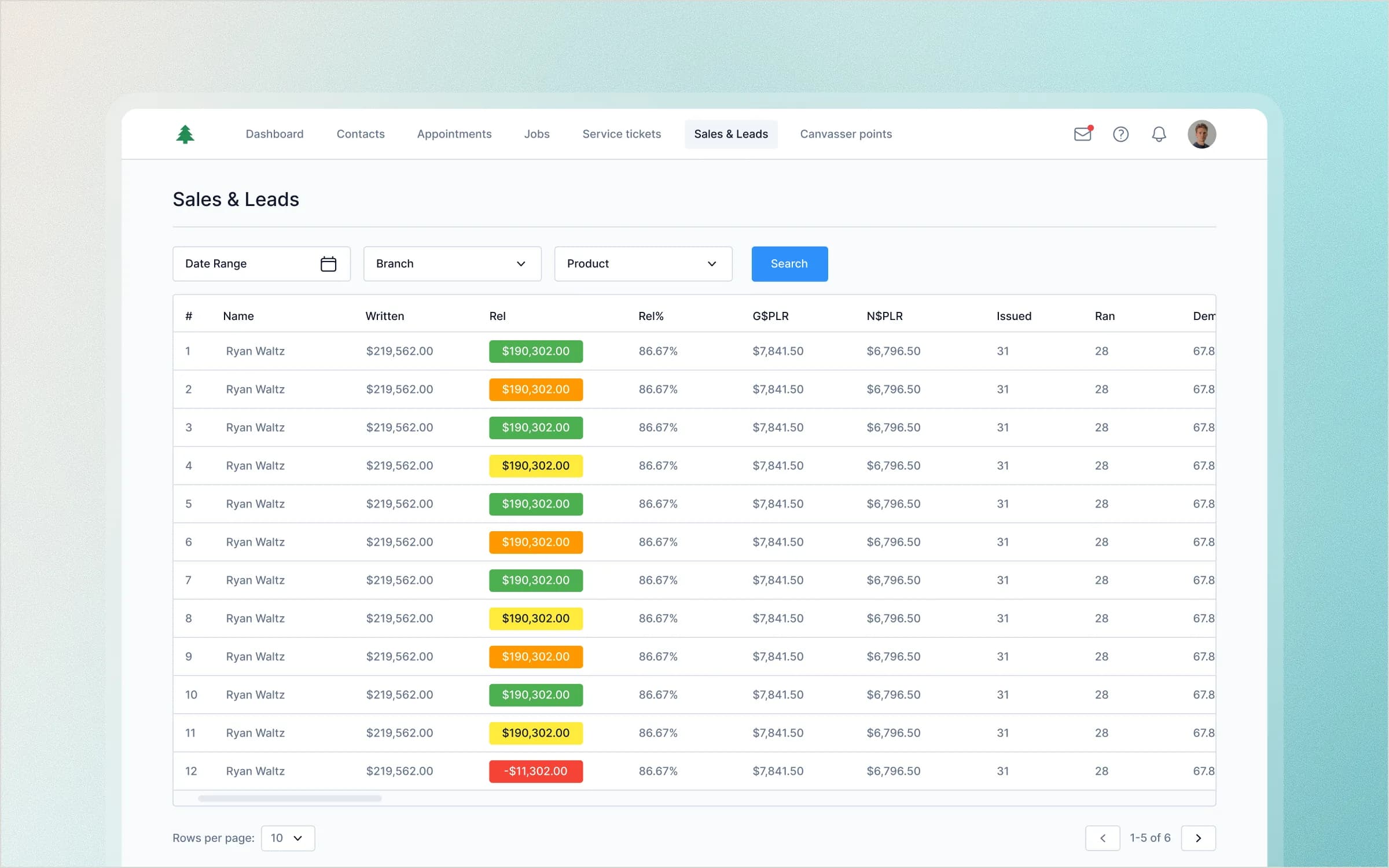 Midtown. US home-improvement internal CRM rebuilt in React