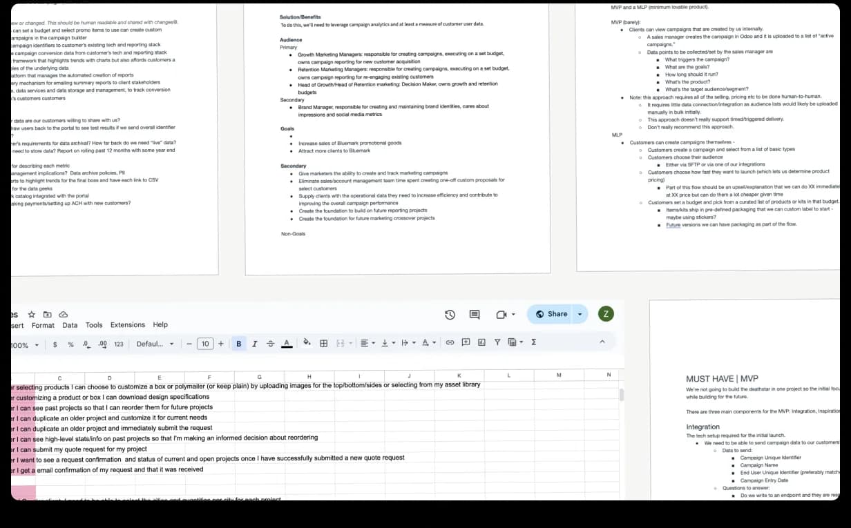 Haptic research artifact 3, system map showing how Dashboard, Campaign, Audience, Inventory, Cart, Approval and Billing fit together as one platform