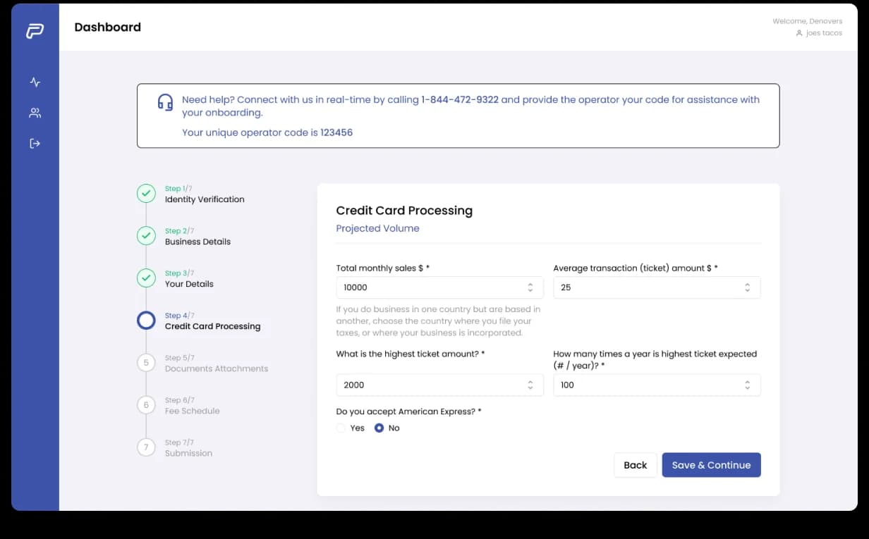 PayEngine Onboarding, after the revamp: stepper-driven flow with progressive disclosure, clear progress, and reduced cognitive load